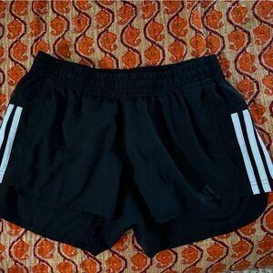 Nike Women's Black Athletic Shorts with White Side Stripes